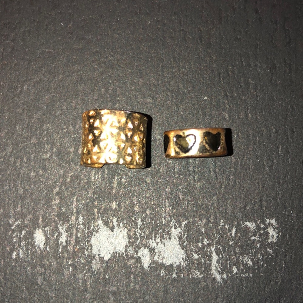 Two gold ear cuffs